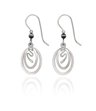 SILVER FOREST Silver Squiggle in Ovals Earrings