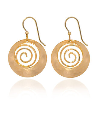 SILVER FOREST Hammered Circle with Coil Earrings