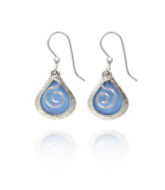 SILVER FOREST Teardrop with Coil Drop Earrings
