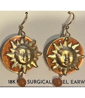 SILVER FOREST Beaming Sun & Bead Drop Earrings