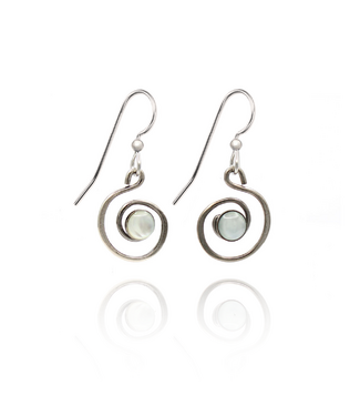 SILVER FOREST Coil with Stone Earrings