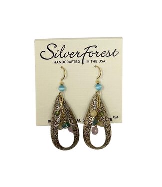 SILVER FOREST Bead Cascade in Tear Earrings