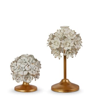 Cream Floral Candle Holders