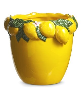 7" Yellow Planter with Lemon Rim