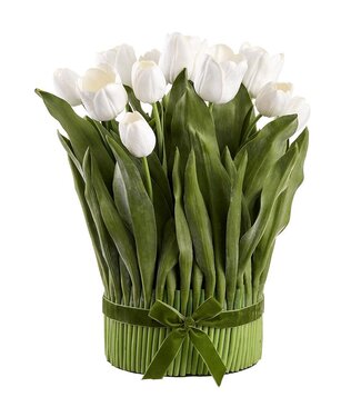 18.5 Inch Tulip Standing Bouquet - White
