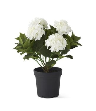 18.75 Inch 5 Bloom Potted Hydrangea with Faux Dirt