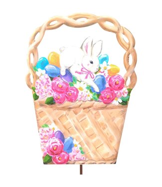 THE ROUND TOP COLLECTION Roses & Bunnies Easter Basket
