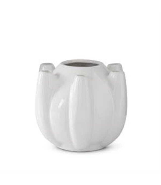 White Stoneware 7 Openings Tulipiere Vases - Sold Individually