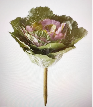 15 Inch Purple Real Touch Ornamental Cabbage Pick