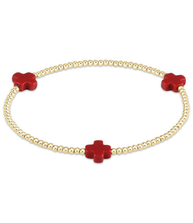 ENEWTON Signature Cross Gold Pattern 2MM Bead Bracelet