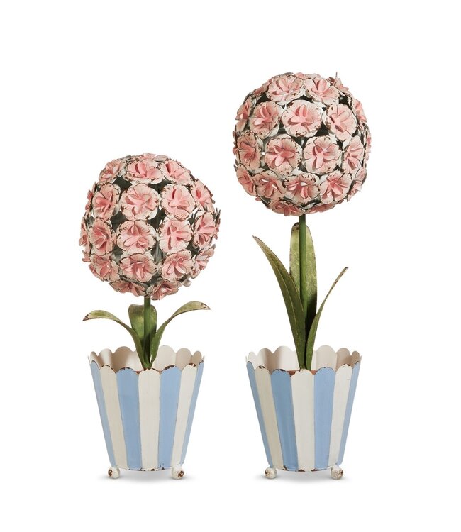 15" Hydrangea Metal Topiaries - Sold Individually