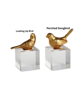 5.25" Gold Bird on Acrylic Block - Sold Individually
