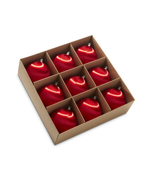 3" Red Satin Ball Ornaments - Sold Individually