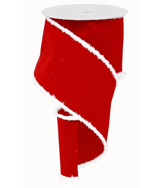 4"X10yd Velvet W/Snowdrift Ribbon