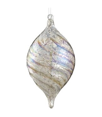 9” Mercury Glass Finial Ornament Silver Iridescent