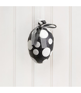 Polkadot Egg Ornament Black
