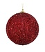 6" Beaded Metalic Ridged Ball Ornament