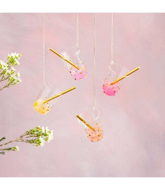 GLITTERVILLE Drink Ornament with Straw - Sold Individually