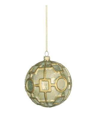 4.5” Gilded Mercury Ball Ornament, Glass