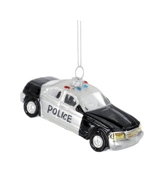 Pressed Glass Police Car Ornament