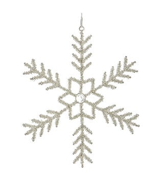9" Beaded Snowflake Ornament