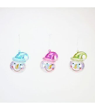 Iridescent Snowman Ornament