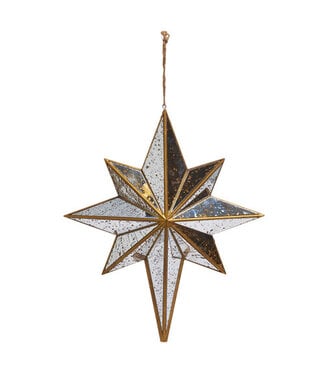 11.5" Distressed Mirrored Star Ornament