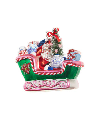 5.5" Chinoiserie Sleigh Ride Ornament