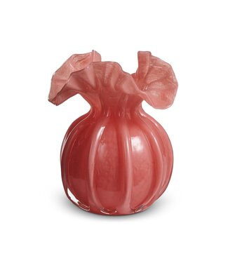 6.5" Pink Ruffle Vase