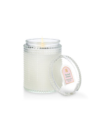 AROMATIQUE The Smell of Spring - 15oz Textured Glass Candle with Lid