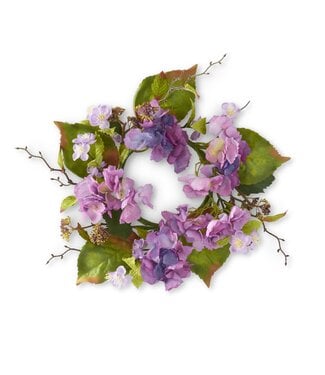 16 Inch Purple Hydrangea Candle Ring/Wreath