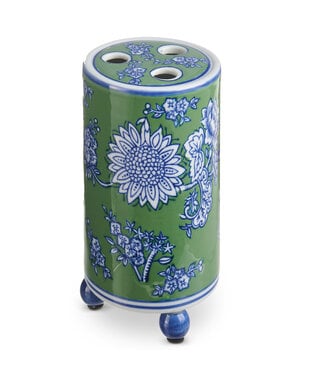 7.25" Green and Blue Tulip Vase