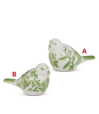 7.25" Green and White Bird - Sold Individually