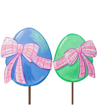 THE ROUND TOP COLLECTION Egg with Plaid Bow - Sold Individually