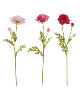 23” Real Touch Poppy Stem - Sold Individually