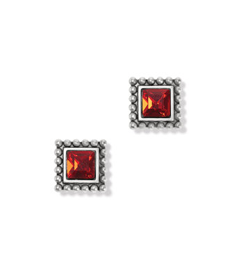 BRIGHTON Sparkle Square Red Mini Post Earrings
