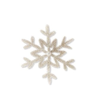 14 Inch Platinum Glitter Pine Snowflake
