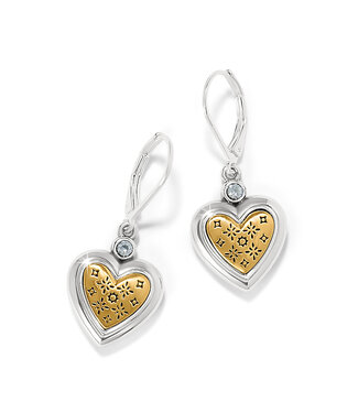 BRIGHTON Mosaic Heart Two Tone Leverback Earrings