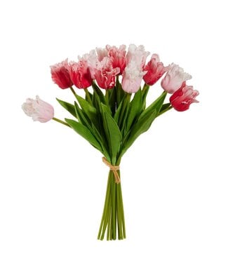 12.5" Real Touch Pink Parrot Tulip Bundle