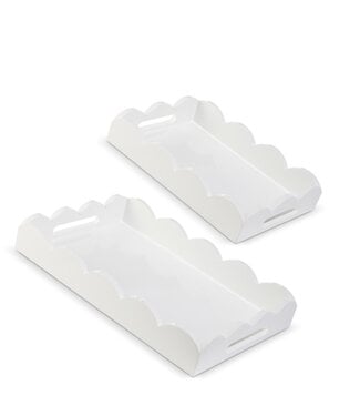 White Scalloped Trays - Sold Individually