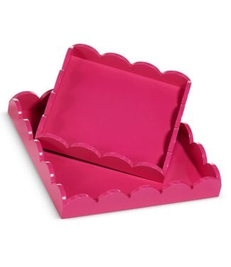 Pink Scalloped Trays - Sold Individually