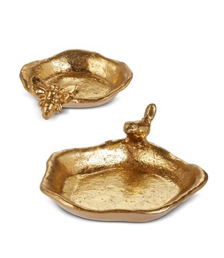Gold Bee and Bird Trinket Trays - Sold Individually