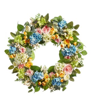 26" Mixed Floral Wreath