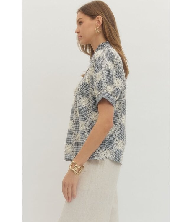 Amanda Gingham Puff Sleeve Top