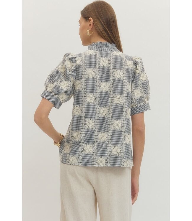 Amanda Gingham Puff Sleeve Top