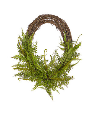 28" Oval Mixed Fern Wreath