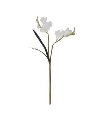 21 Inch White Real Touch Freesia Stem