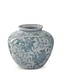 Teal & White Porcelain Chinoiserie Vase