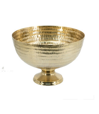 Handmade Decorative Aluminum Pedestal Bowl - Gold