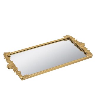 Mirror Tray w/ Gold Frame & Intricate Floral